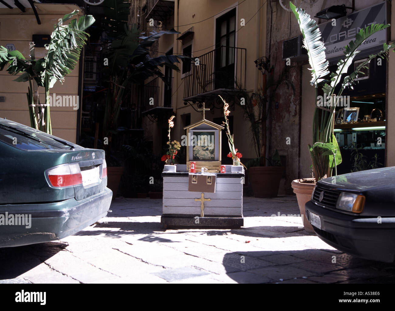 Palerme, Straßenaltar, bei San Domenico Banque D'Images Palerme, Straßenaltar, bei San Domenico Banque D'Images