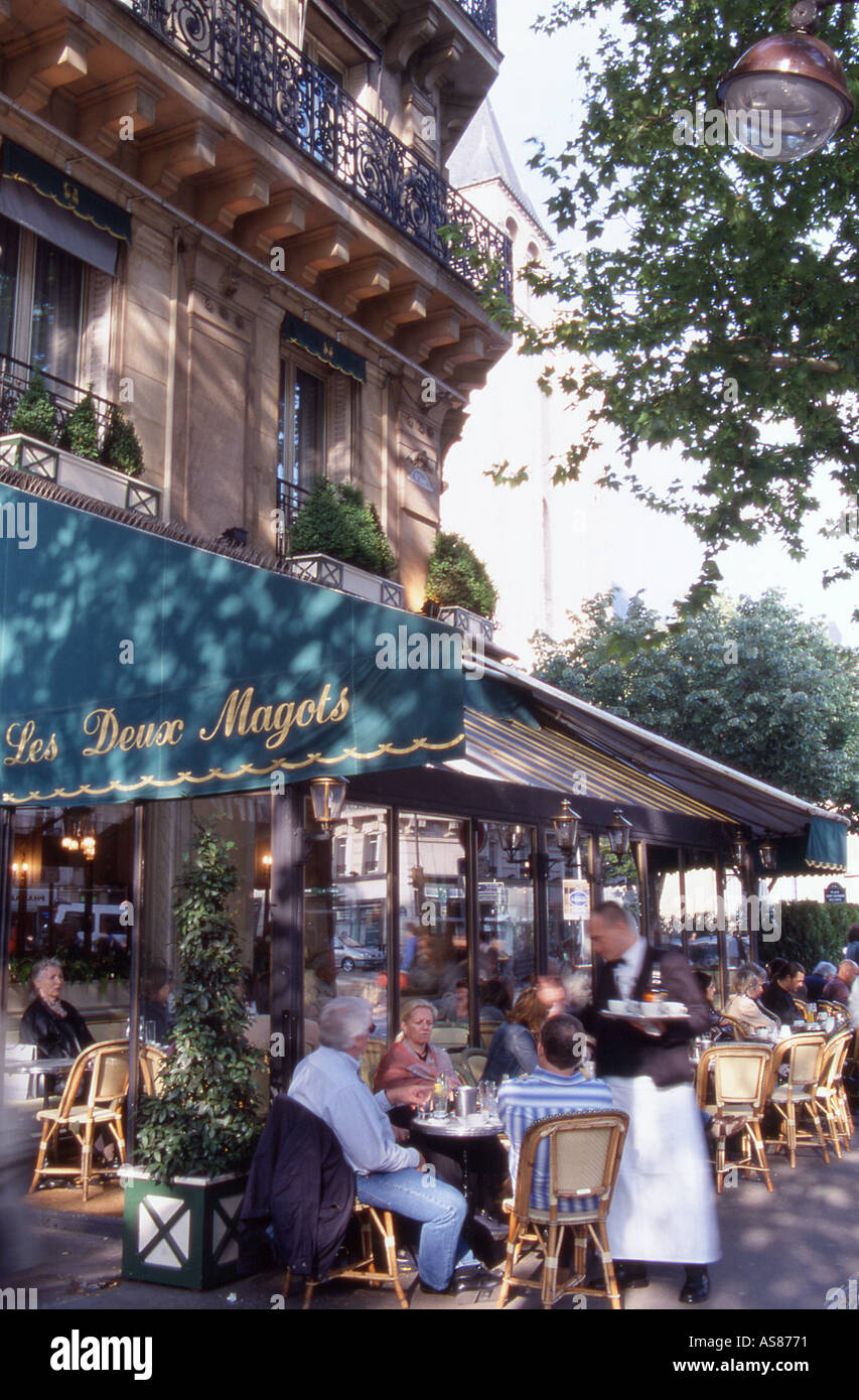Café Deux Magots Paris France Banque D'Images