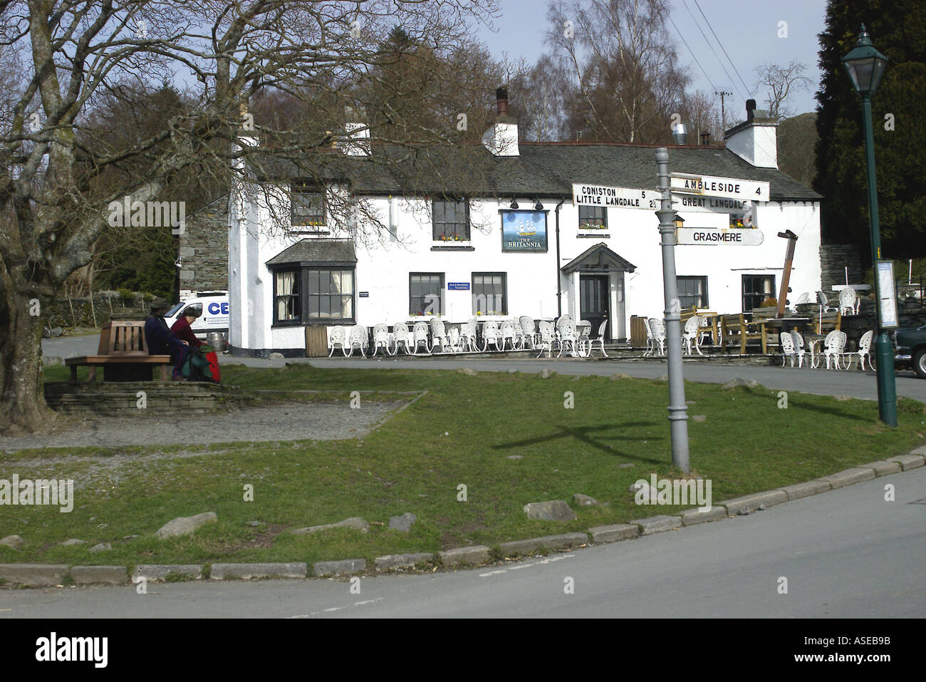 Le Britannia Inn de Lake Road village de Lake District Banque D'Images