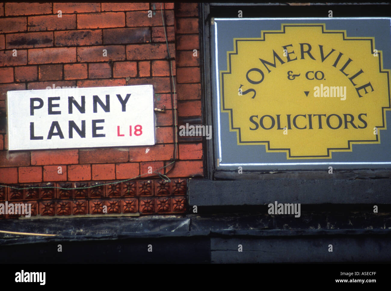 Penny Lane Liverpool Angleterre dans la chanson des Beatles Banque D'Images
