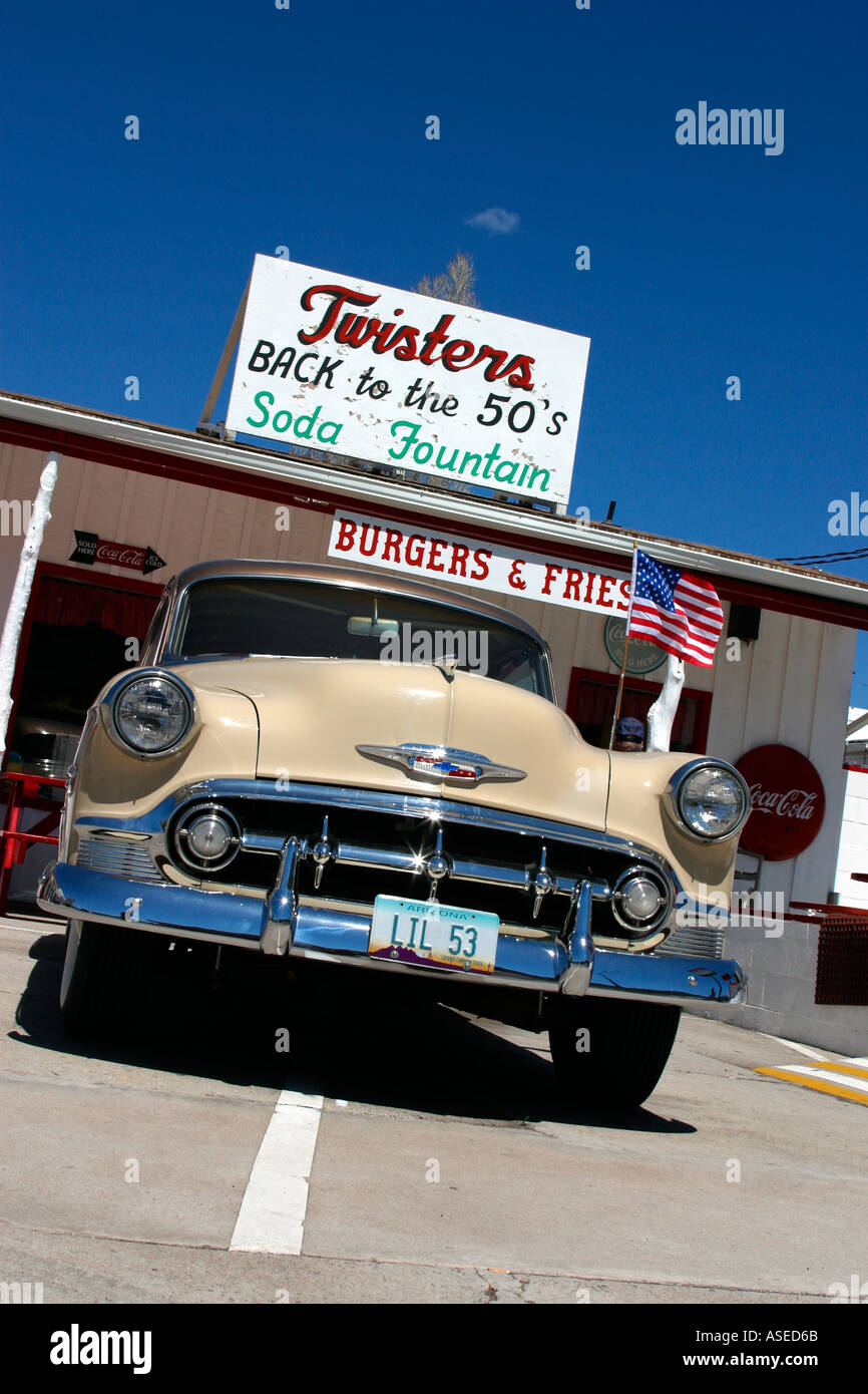 Signe de route 66 Williams Arizona Banque D'Images