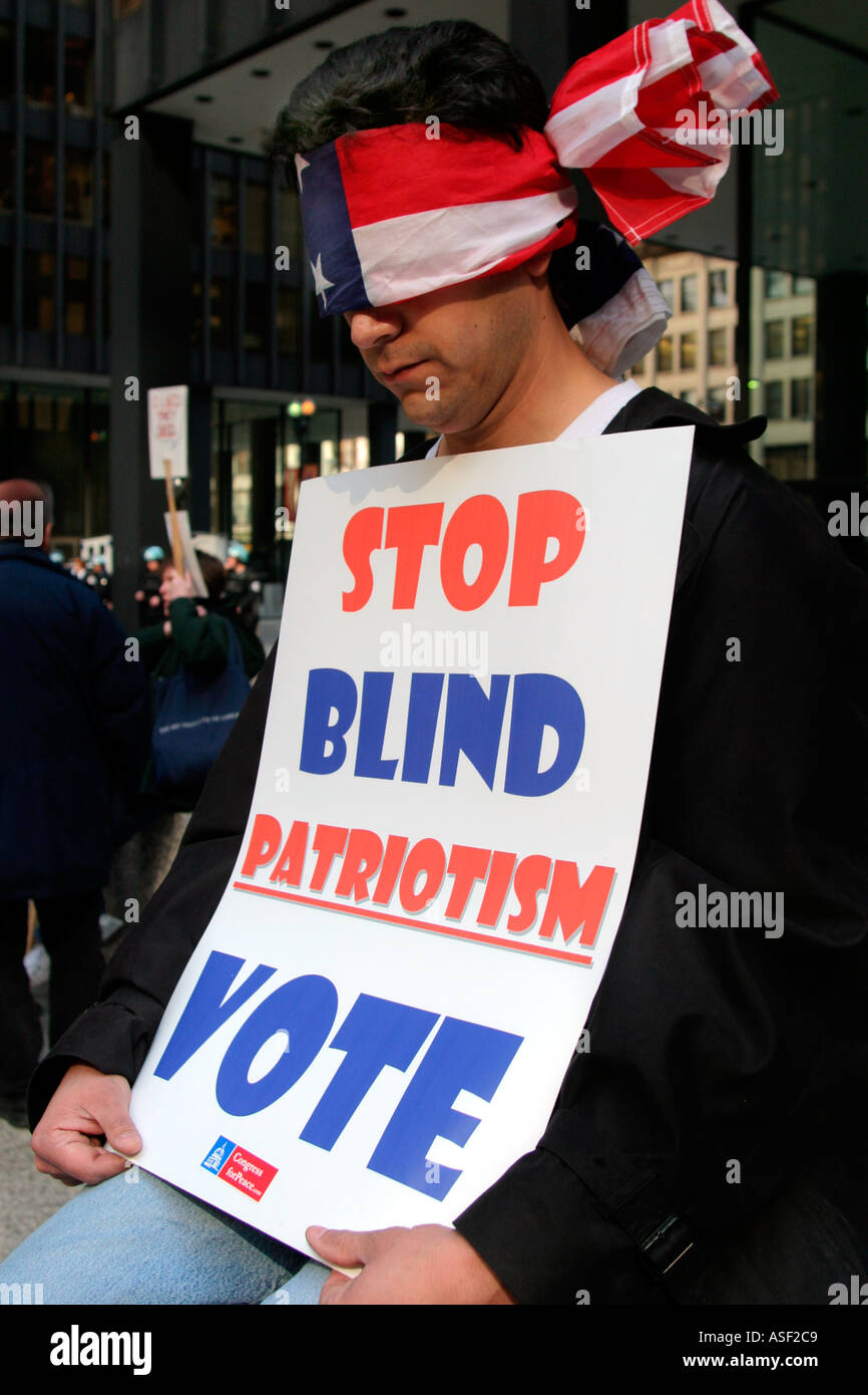 Manifestation à Chicago contre la guerre en Irak Banque D'Images