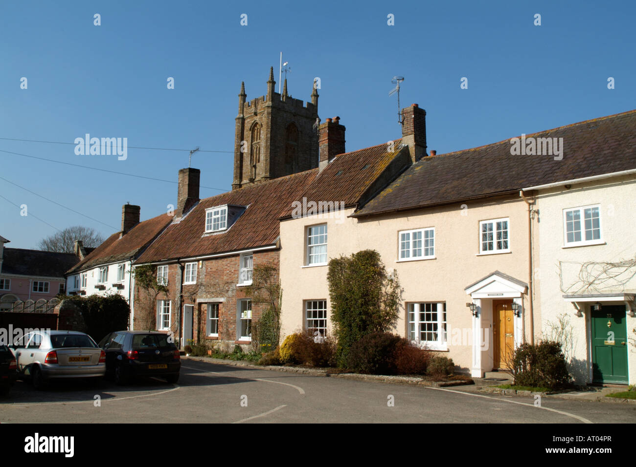 St Marys Church et de l'habitation à Dorset Angleterre Cerne Abbas Banque D'Images