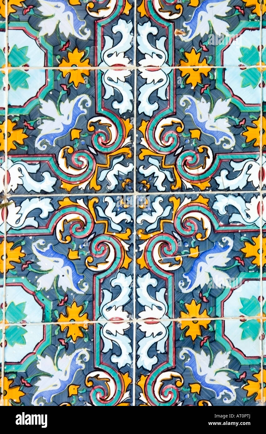 Texture carreaux décorés à la main Banque D'Images