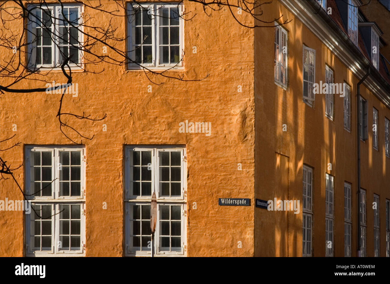La façade de l'immeuble ancien Danemark Copenhague Christianshavn Banque D'Images
