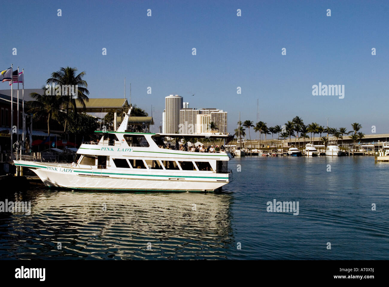 Excursion en bateau dans le port de Miami Banque D'Images