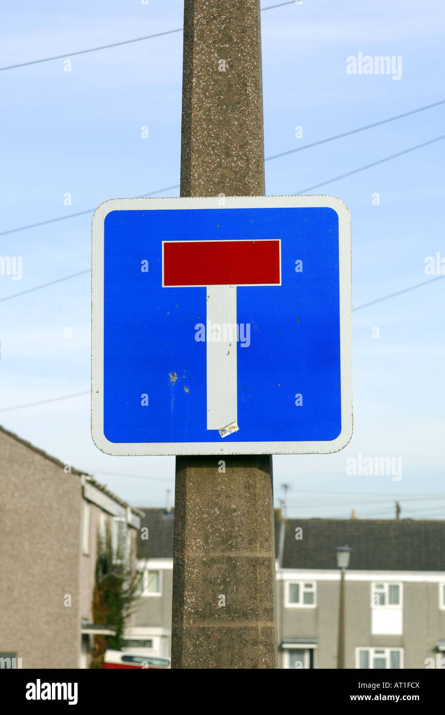 Panneau routier anglais signifiant un cul-Cul de Sac Photo Stock - Alamy