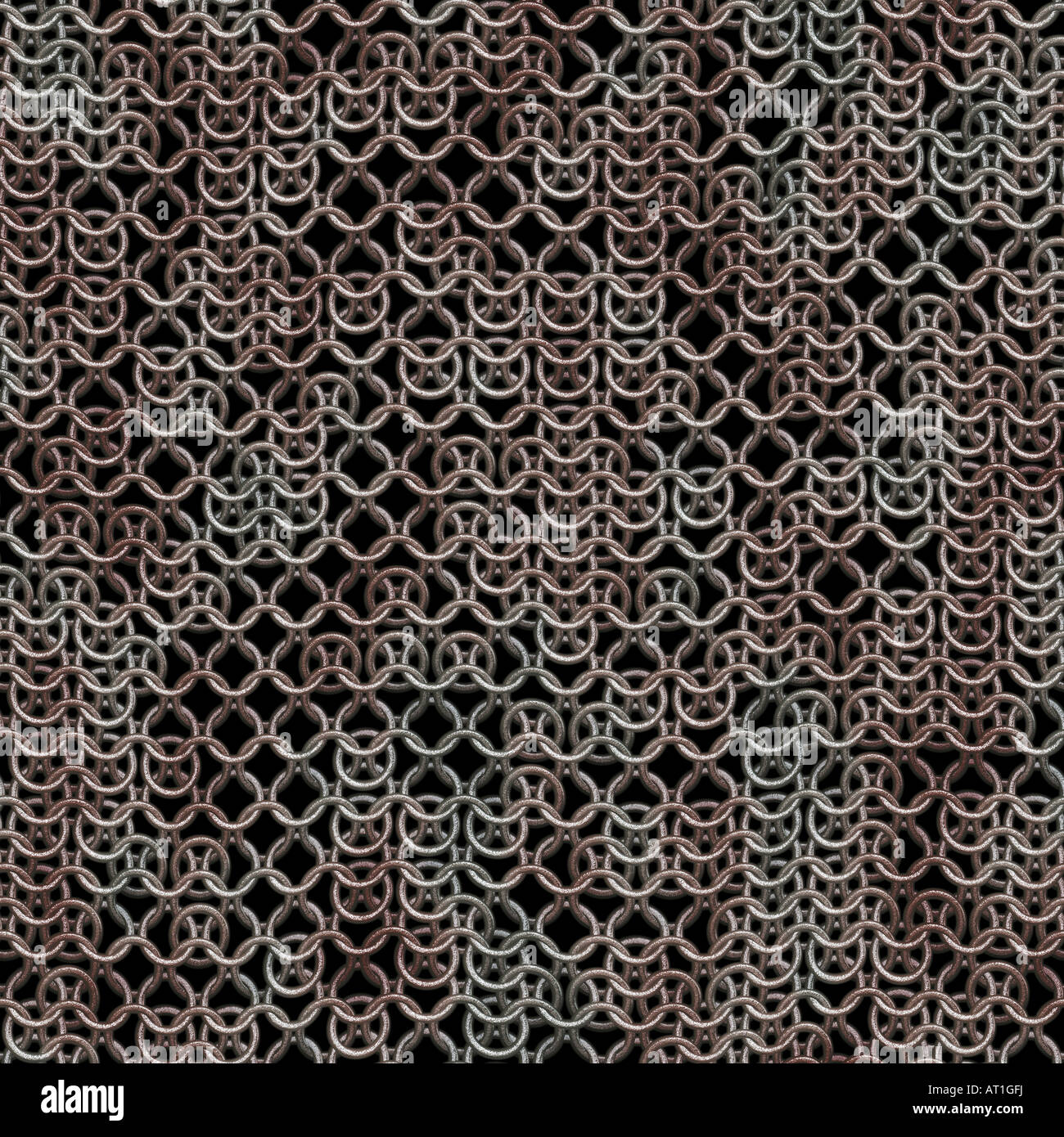 Joint torique ou la chaîne mail armor commençant à rust Banque D'Images