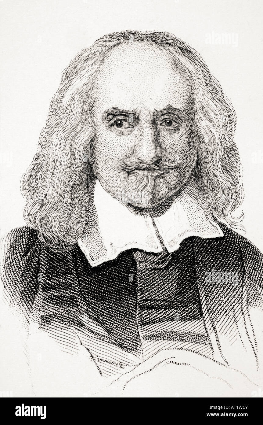 Thomas Hobbes, alias Thomas Hobbes de Malmesbury, 1588 - 1679. Philosophe anglais et théoricien politique. Banque D'Images