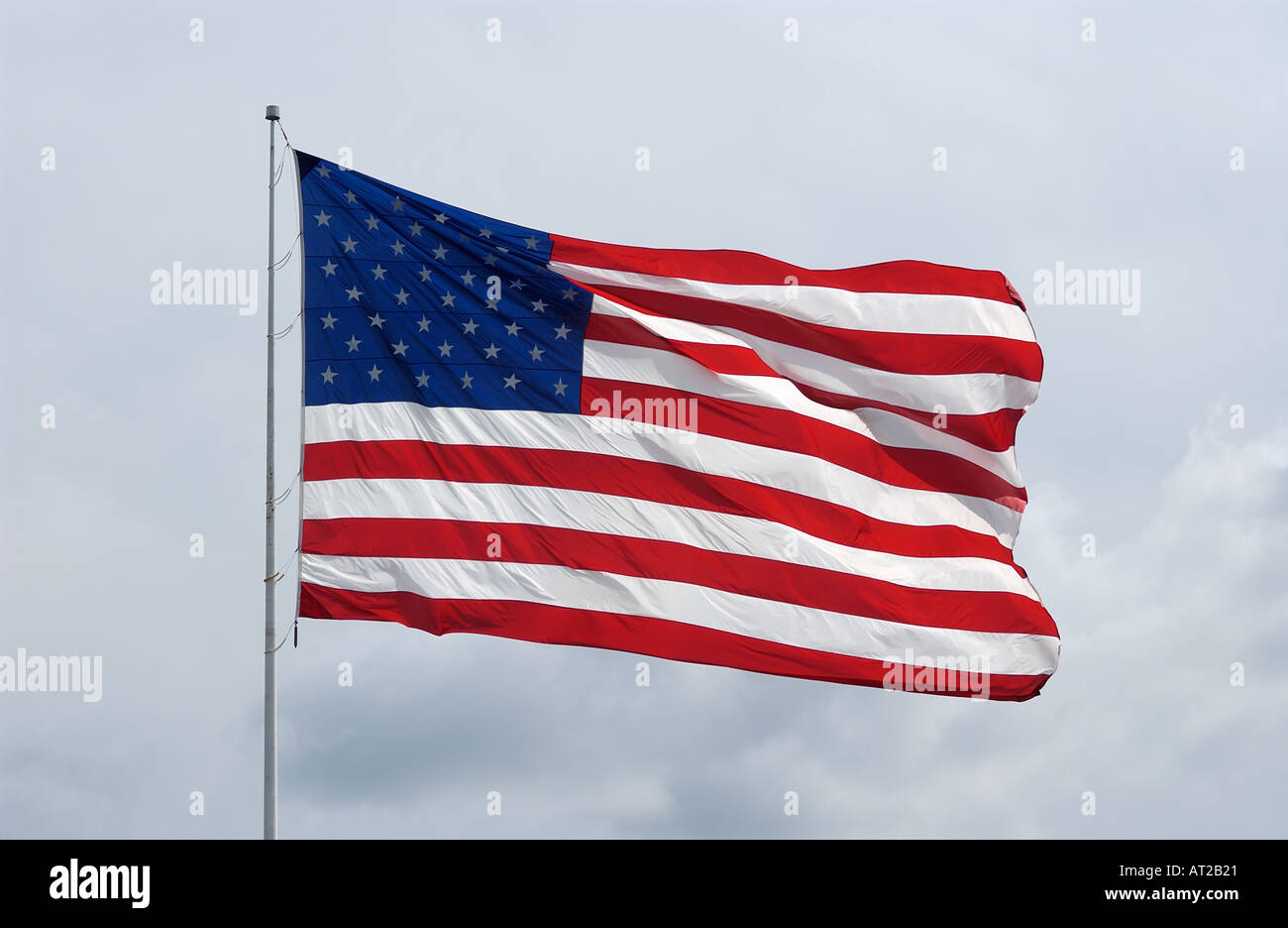 Drapeau américain USA Ciel et nuages simple drapeau américain Banque D'Images