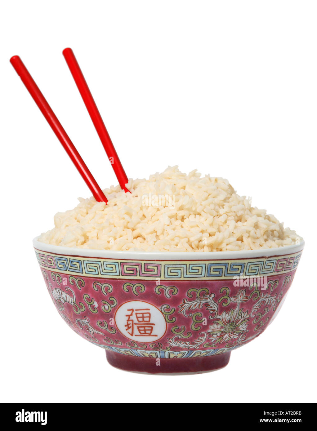Bol chinois avec du riz et baguettes Photo Stock - Alamy