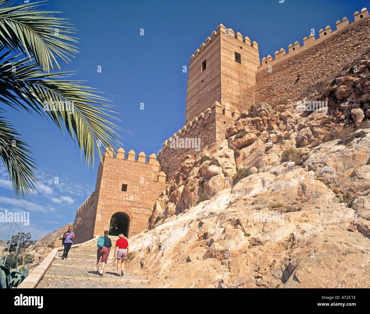 La province d'Almeria, Almeria, Espagne. La Alcazaba. Le château. Banque D'Images
