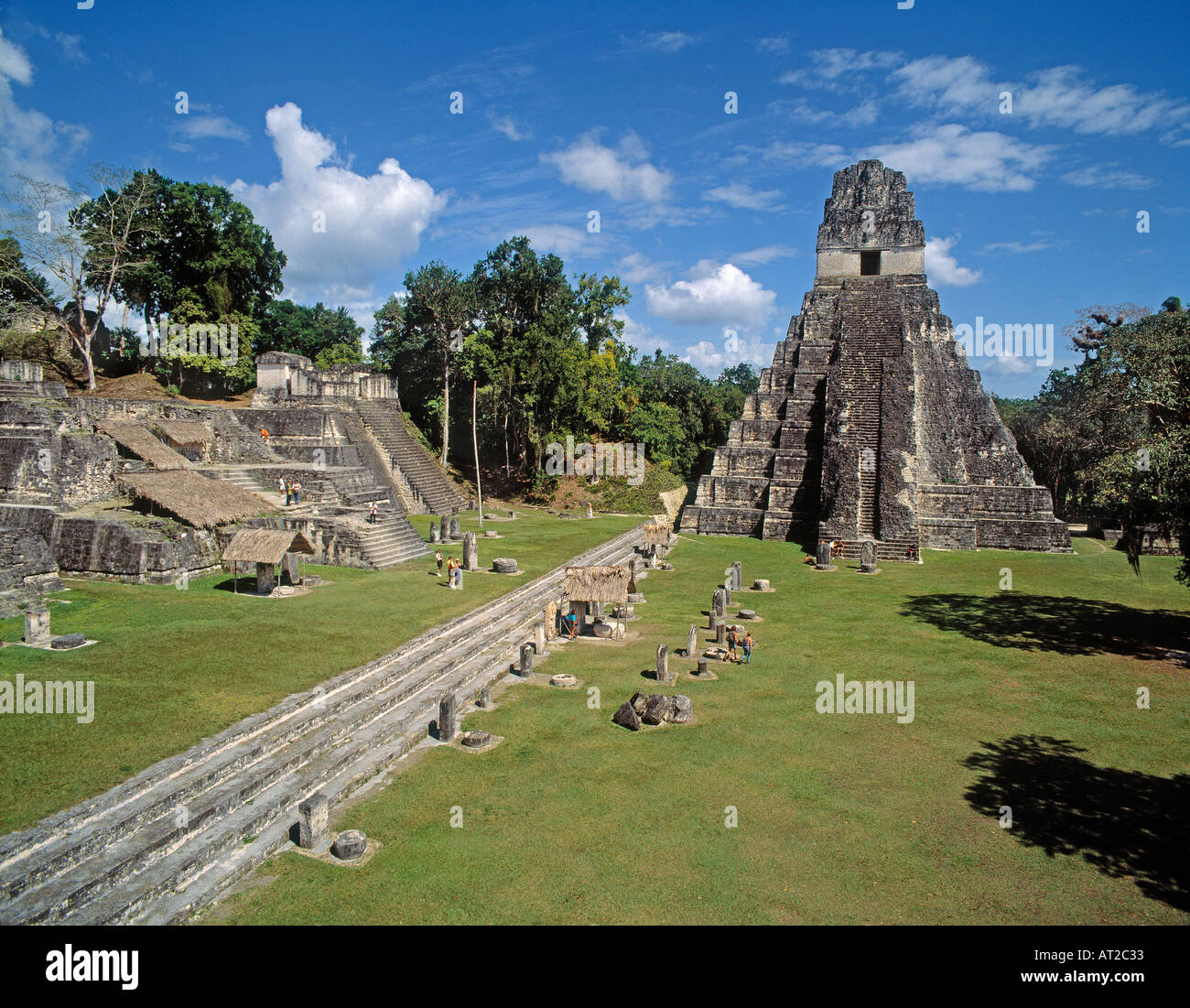 Les ruines mayas de Tikal département du Petén au Guatemala Temple 1 Temple de la Jaguar Banque D'Images