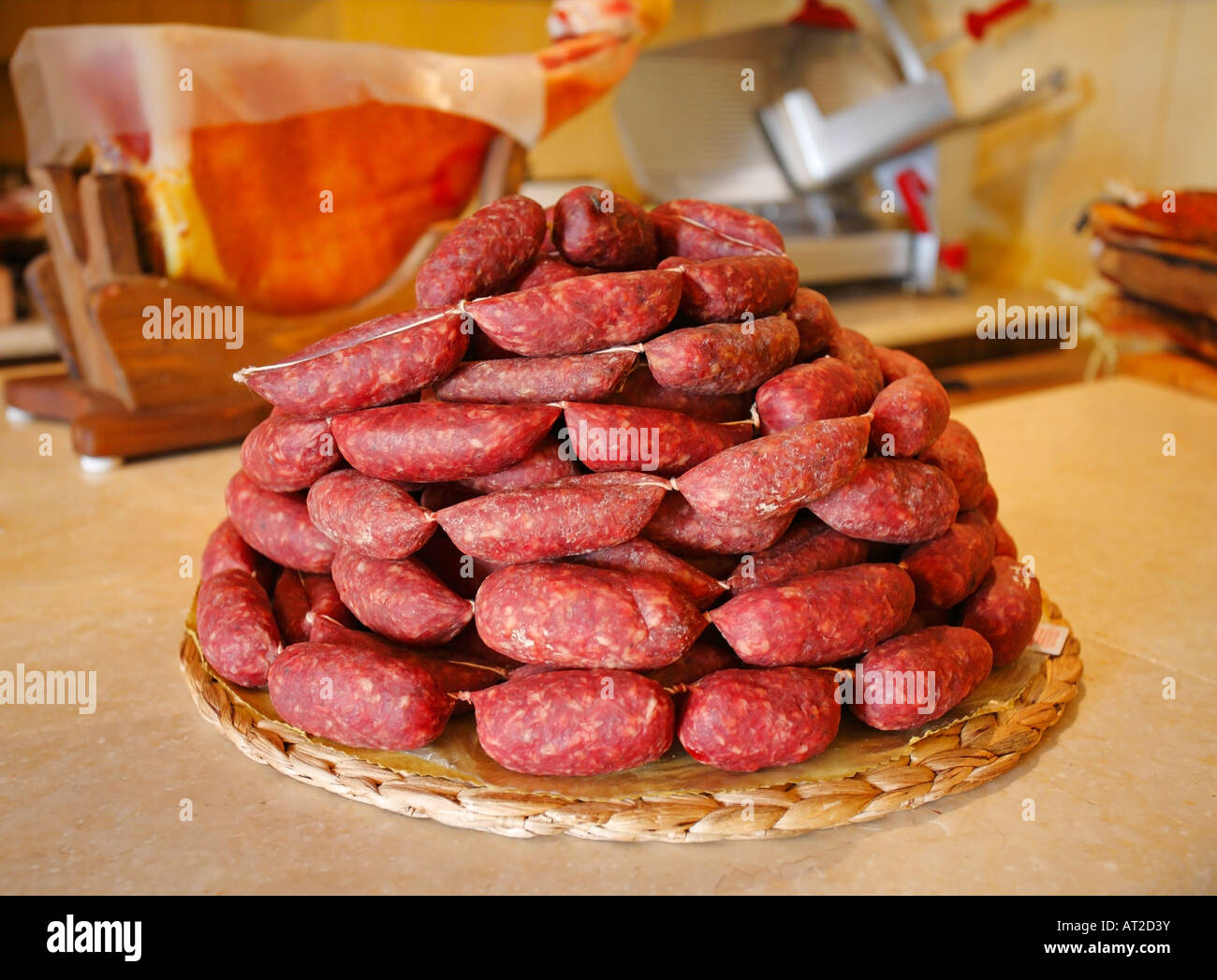 Saucisses italiennes, Italie Banque D'Images