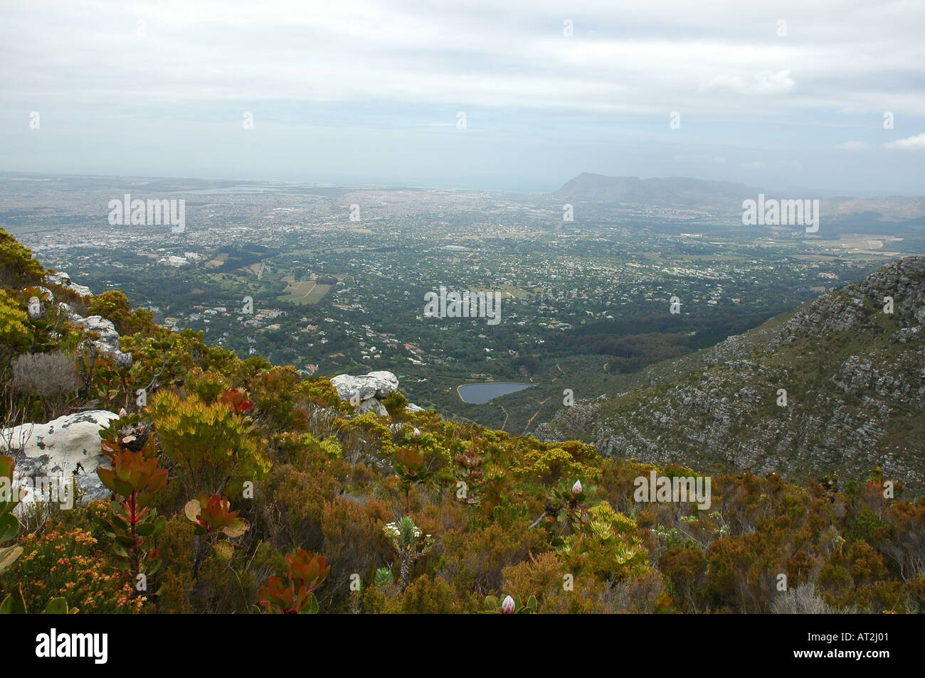 Vue depuis la montagne de la table plus de Camps Bay Cape Town Afrique du Sud Banque D'Images