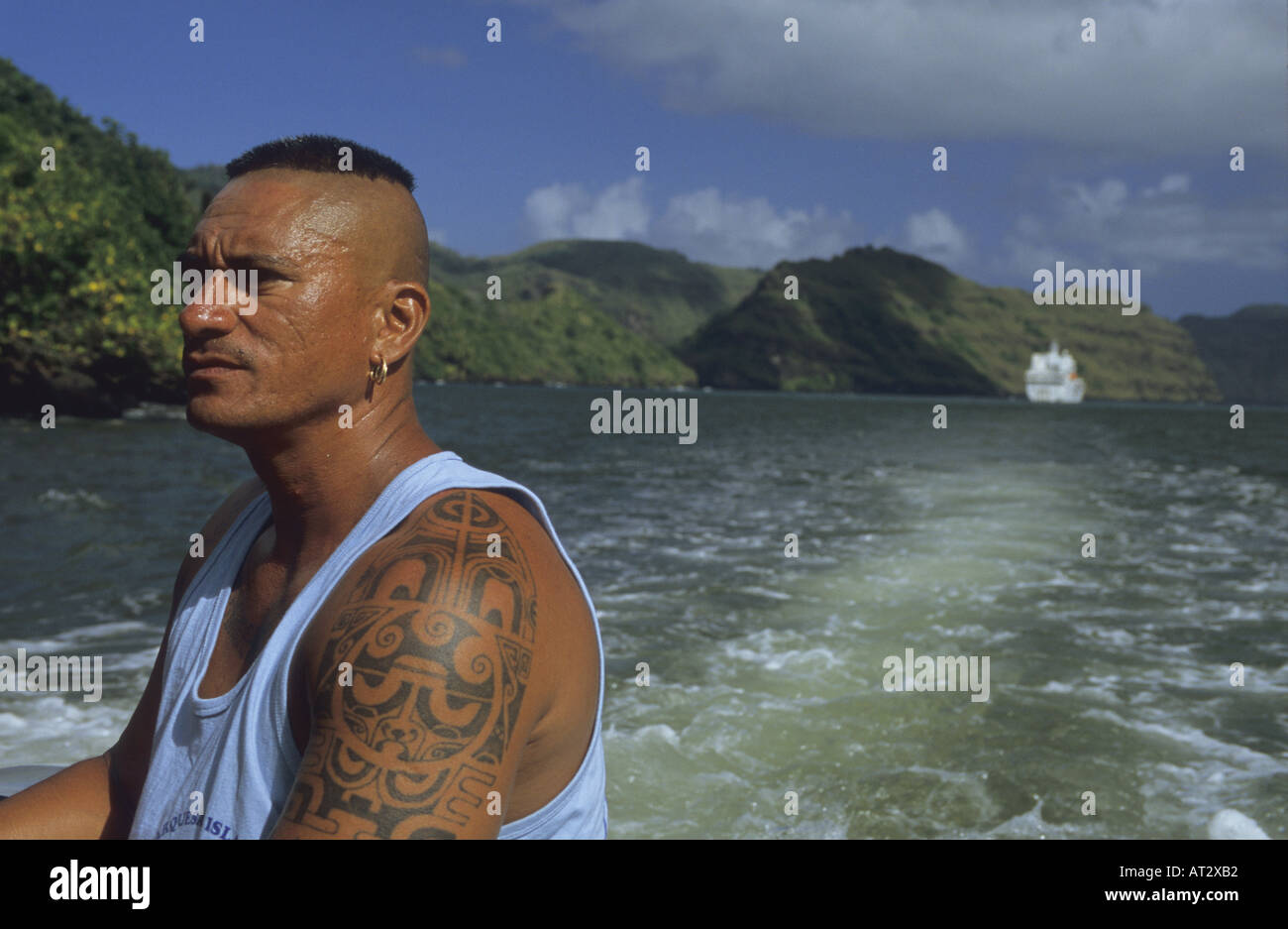 Homme D Iles Marquises En Polynesie Francaise Photo Stock Alamy