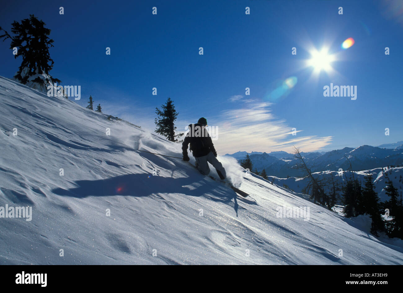 Philippe Mouchet skieur de télémark à Flachau Autriche Banque D'Images