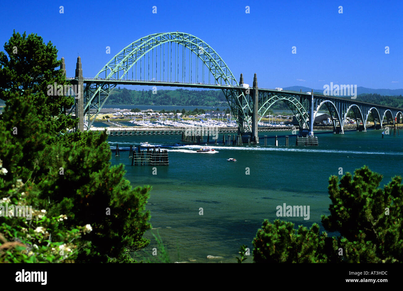 Yaquina Bay Bridge à Newport, Oregon. Banque D'Images