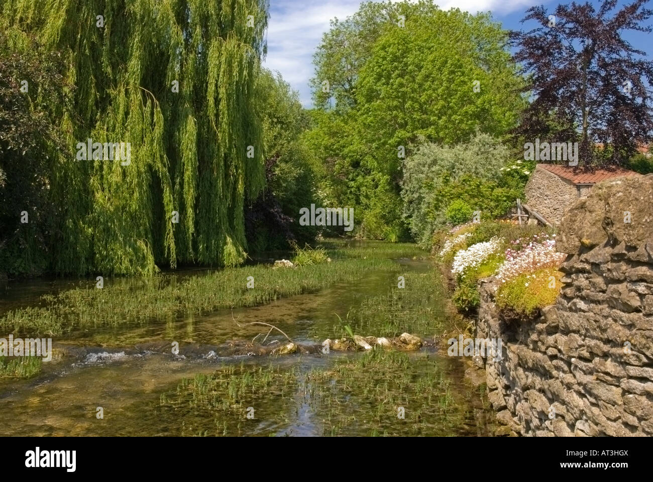 Vue de Brompton Beck à Brompton par Sawdon,Yorkshire, Angleterre Banque D'Images