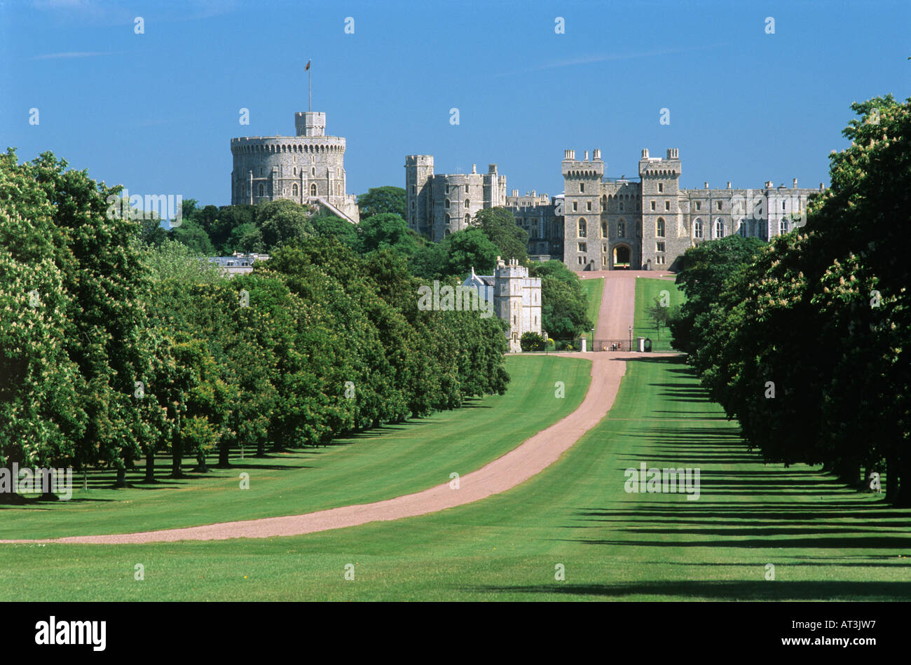 Le Château de Windsor à partir de la Longue Marche, Berkshire, England, UK Banque D'Images