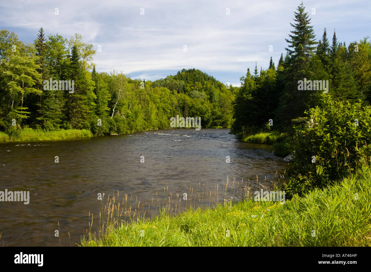 La rivière Connecticut à Pittsburg, New Hampshire. Banque D'Images