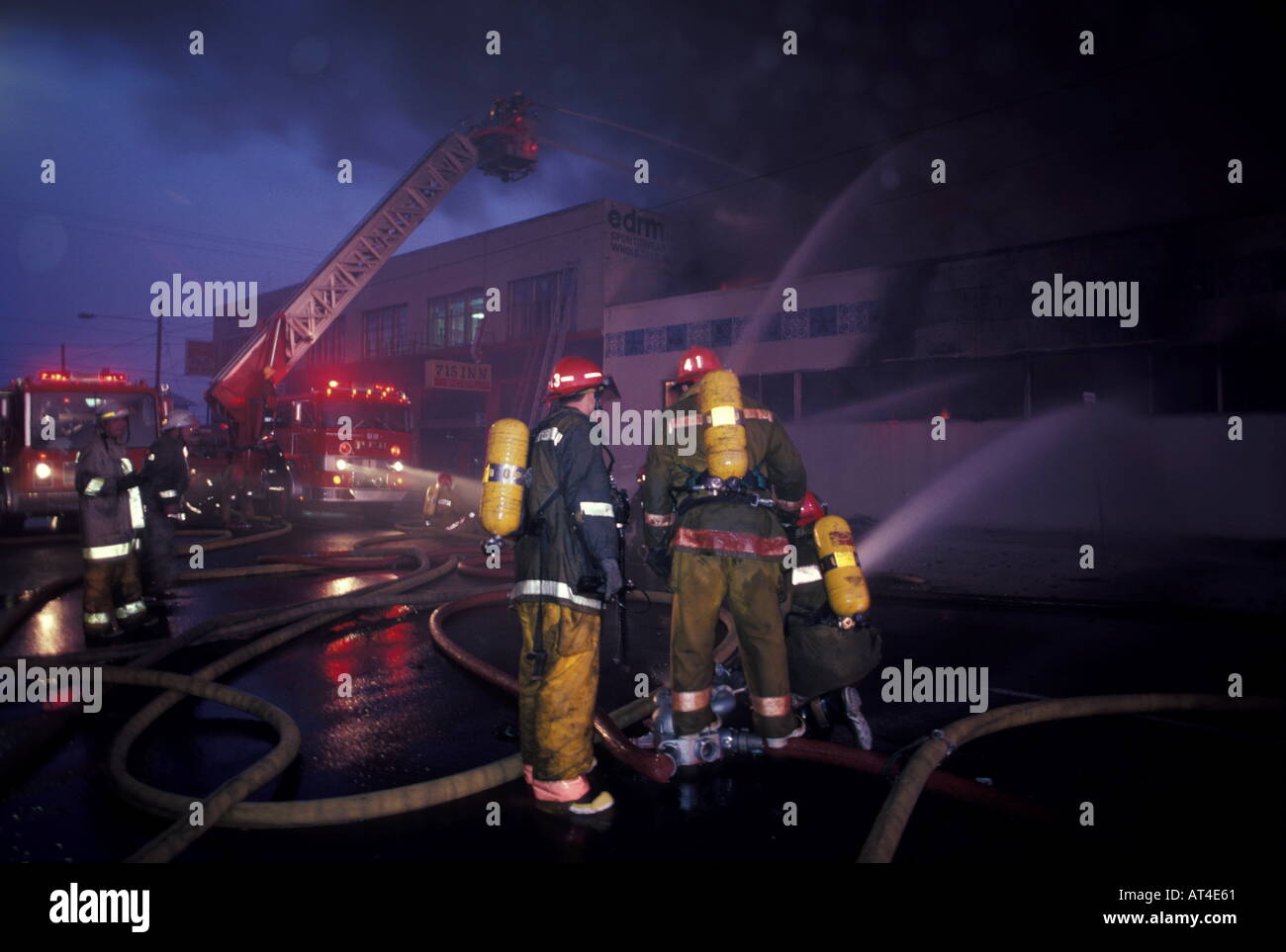 La lutte contre l'incendie Les pompiers Banque D'Images