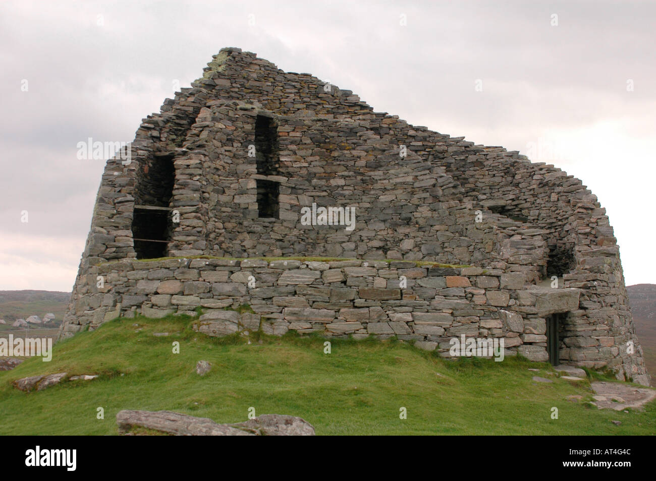 La paroi interne de l'âge du fer Dun Carloway broch. Isle Of Lewis, Hébrides extérieures, en écosse , Royaume-Uni. 06 octobre 2005. Banque D'Images