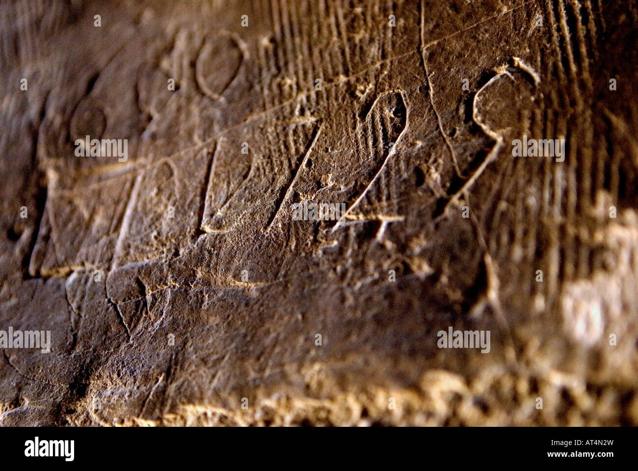 Graffiti sur le mur de la tour de la cloche de la cathédrale de Valence, Espagne Banque D'Images