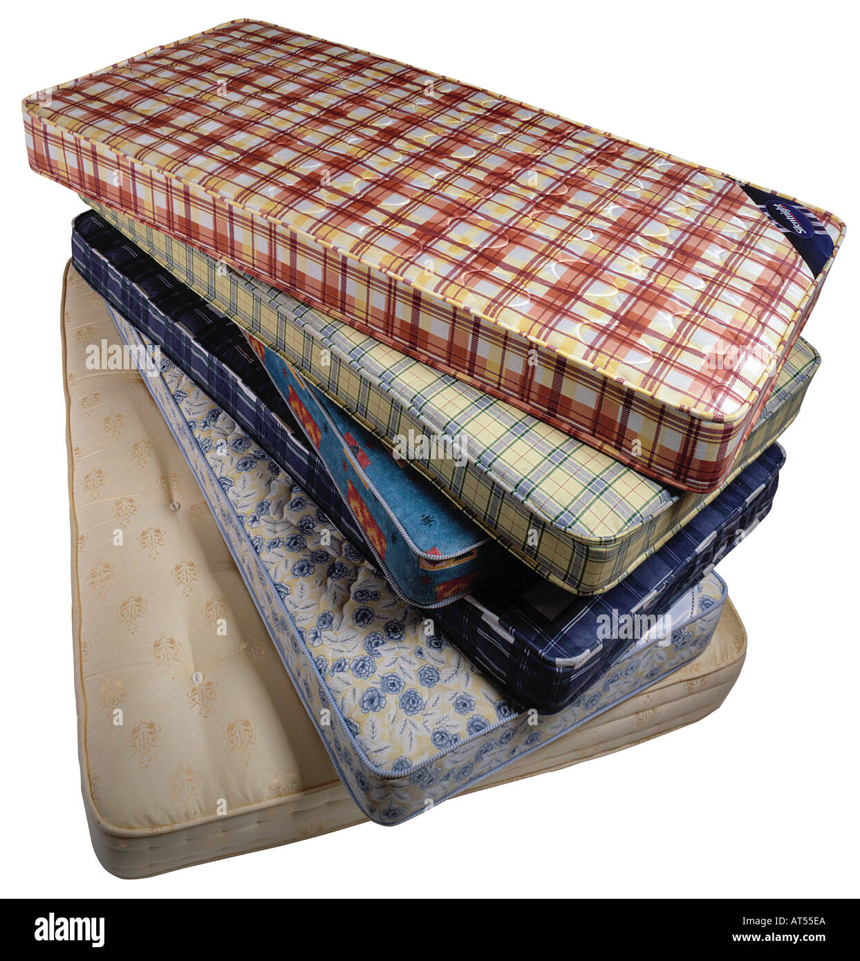Pile de matelas de lit simple de couleur divers Photo Stock - Alamy