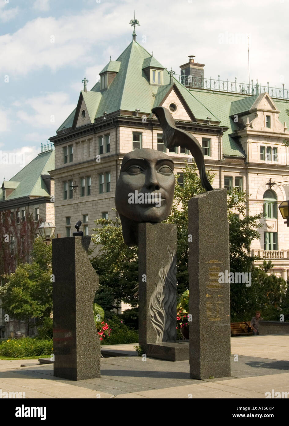 Sculptures en face de l'Hôtel de Ville de Québec, Canada Banque D'Images