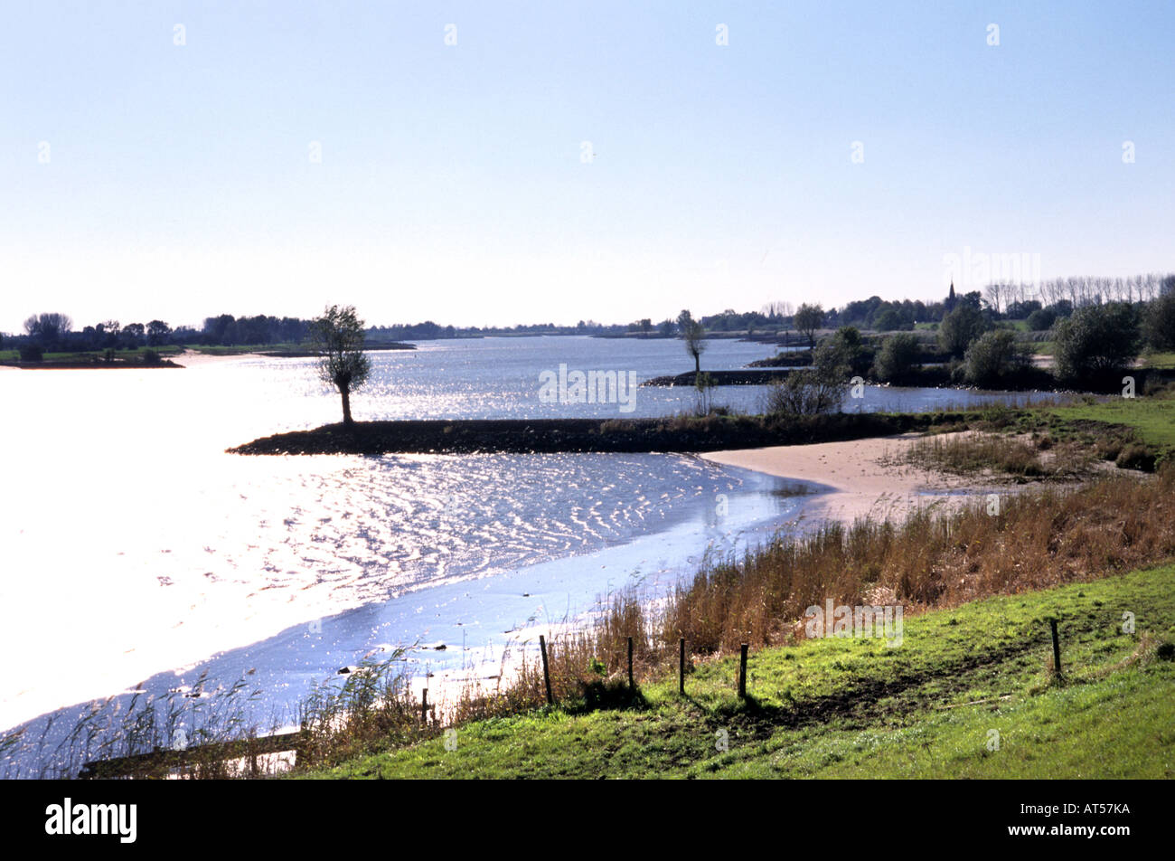La rivière Lek Pays-bas Hollande Dutch Banque D'Images