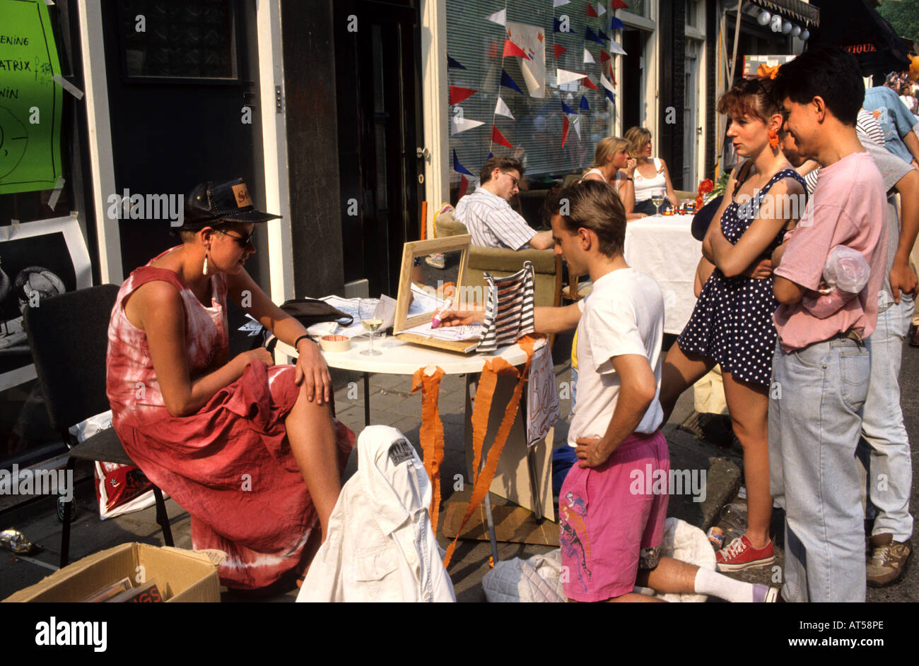 Pays-bas Amsterdam la reine Koninginnedag Queens party fête Banque D'Images