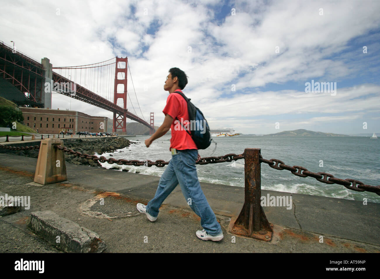 Balade à Golden Gate Bridge Banque D'Images