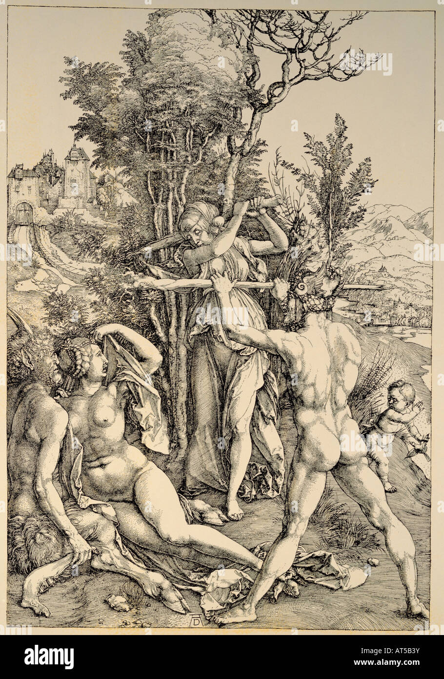 Beaux-arts, Dürer, Albrecht (1471 - 1528), gravure sur cuivre, 'Die Entscheidung des Herakles' (la décision d'Héraclès), 1498, l'artiste n'a pas d'auteur pour être effacé Banque D'Images