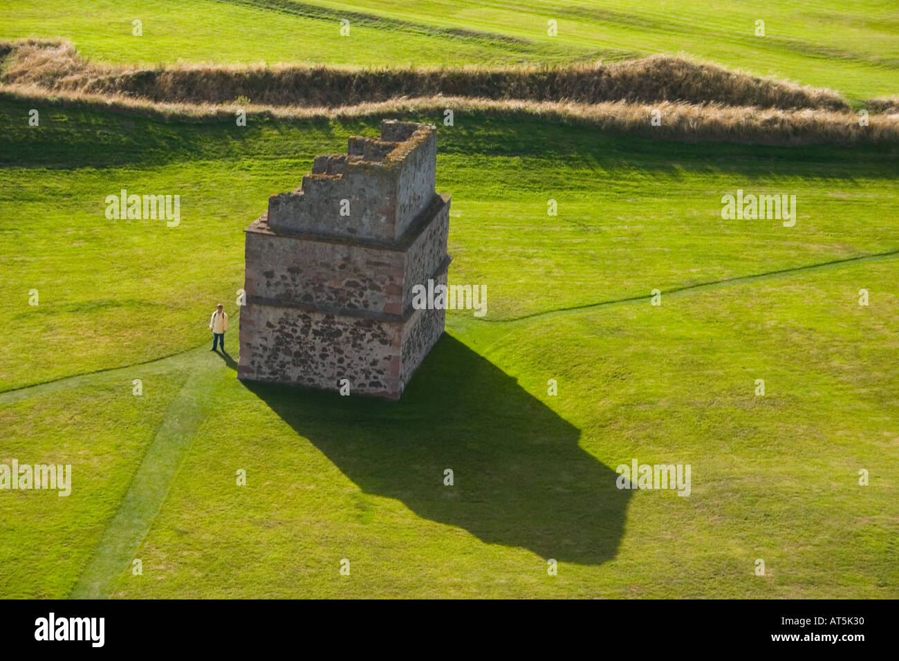 Tantallon Berwickshire Ecosse ancien fief de la Clan Douglas - château de guet et green Banque D'Images