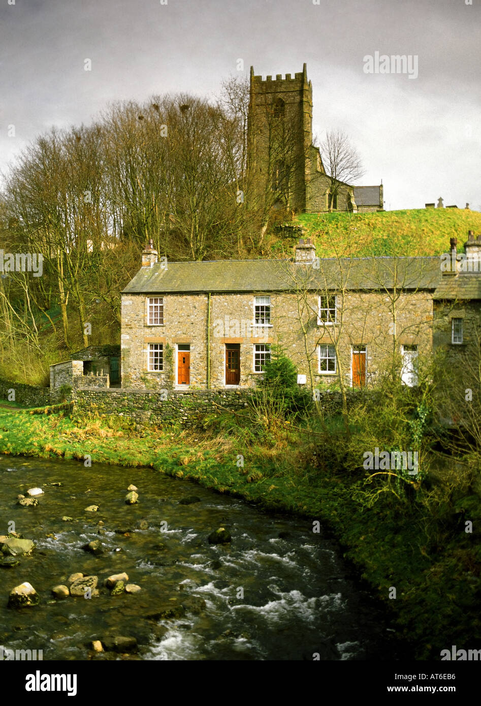 Angleterre Yorkshire Dales national park village river doe ingleton Banque D'Images