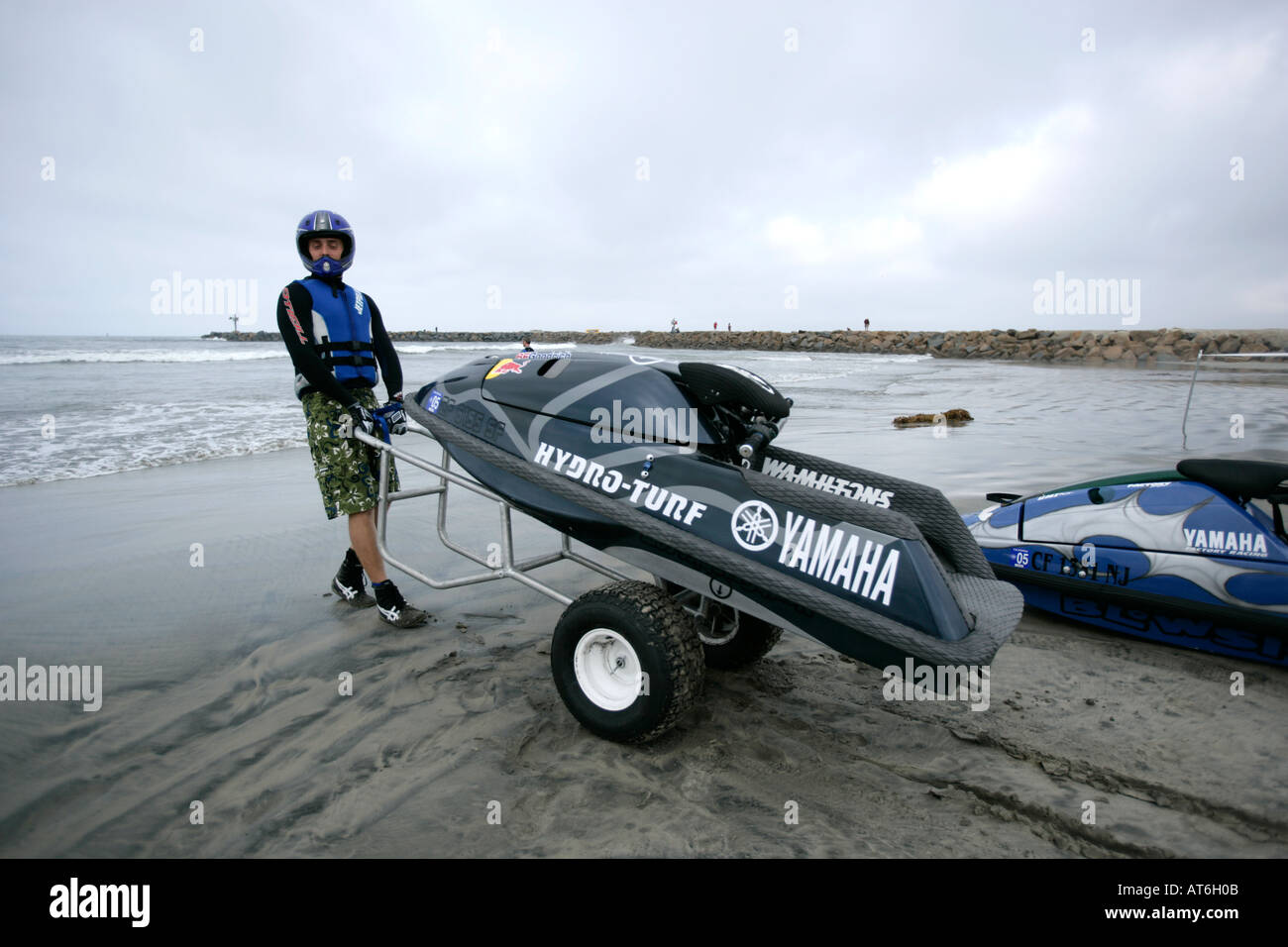 WORLD JET SKI À OCEANSIDE BEACH LOS ANGELES CALIFORNIE ONDES FREESTYLE Banque D'Images