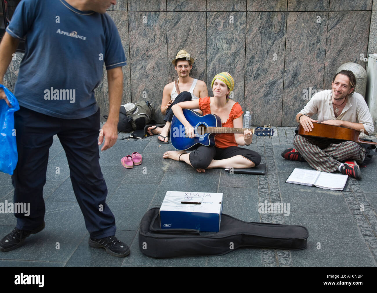 Street life music, dans le centre-ville de Belgrade/Serbie Banque D'Images