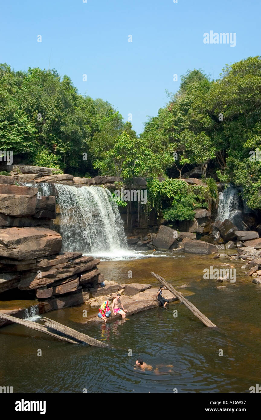 Kabal Chay Cascades Sihanoukville Golfe de Thaïlande Cambodge Asie du sud-est Banque D'Images