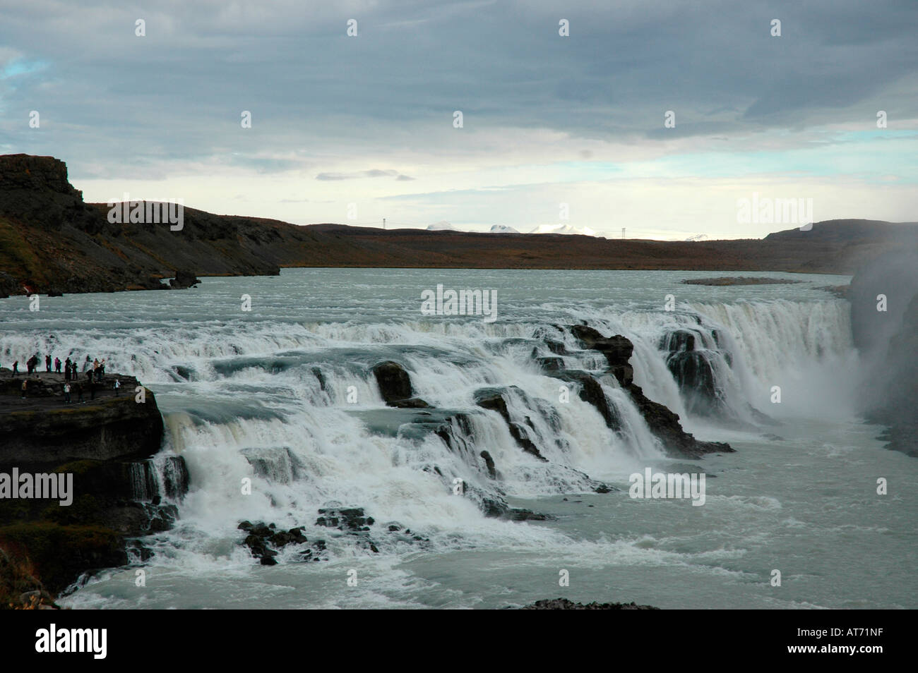 Cascade de Gullfoss ou chutes d'or sur la rivière Hvita au sud-ouest de l'Islande Banque D'Images