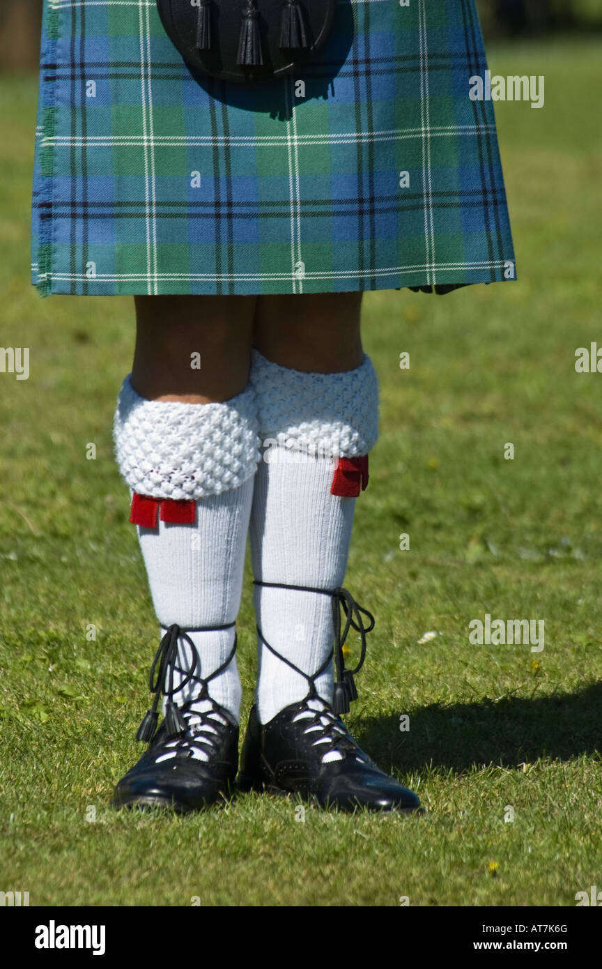 L'homme en kilt au Highland Games Banque D'Images