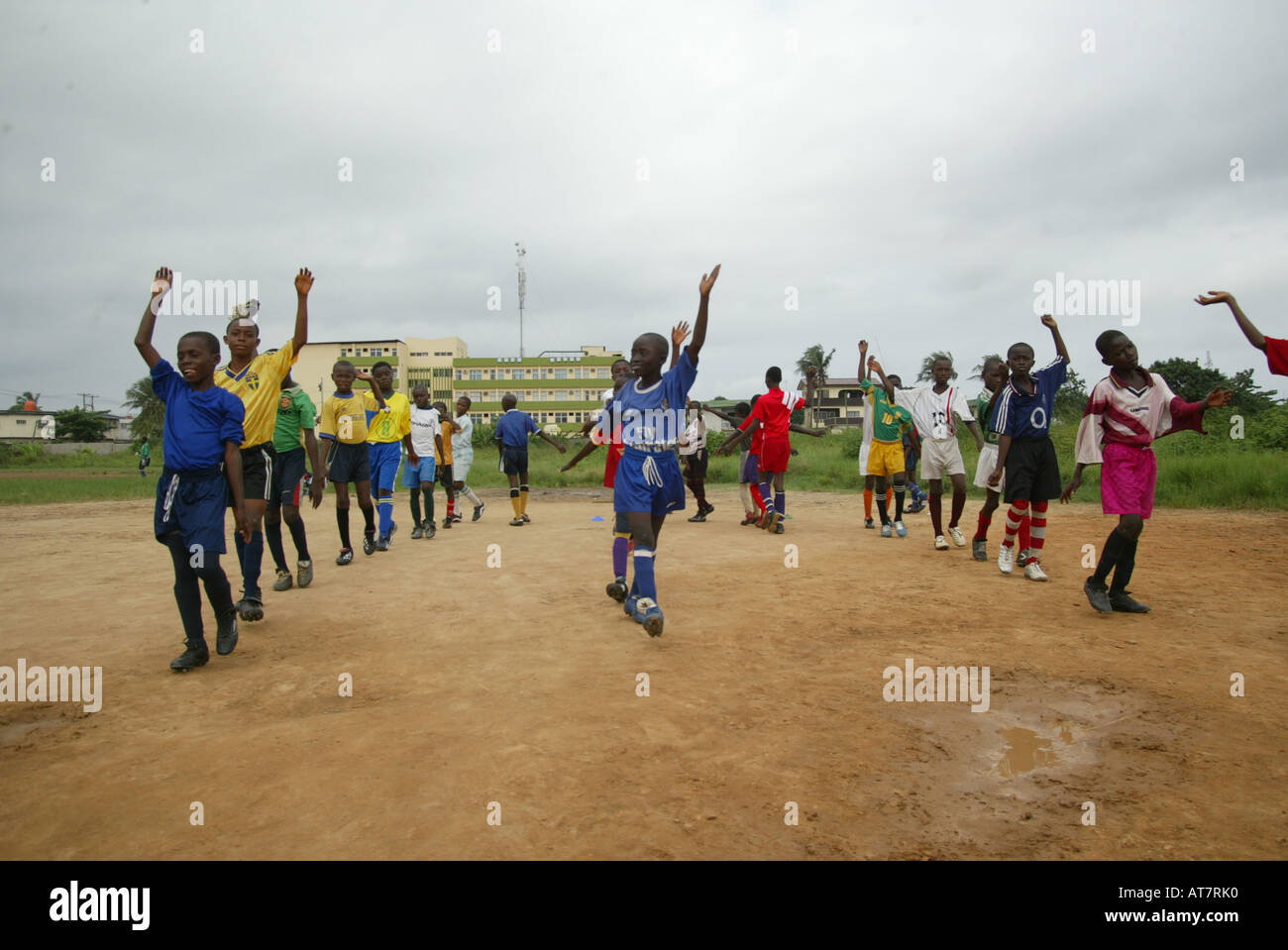 À Lagos de nombreux jeunes talents de football veut se joindre à l'organisation des chats. Leur objectif est d'atteindre l'équipe nationale de football Banque D'Images