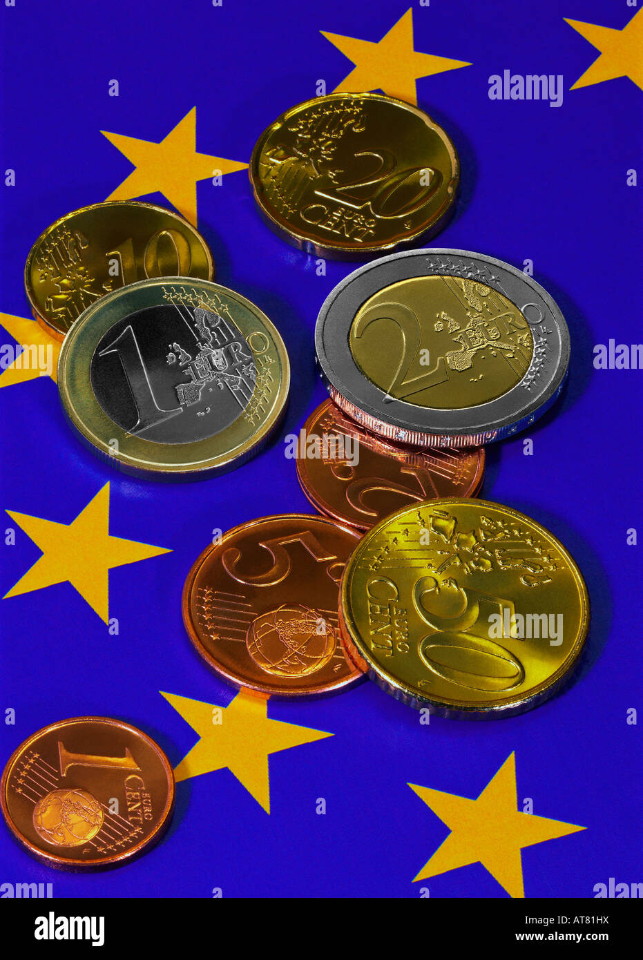 Pièces de monnaie européennes Banque D'Images