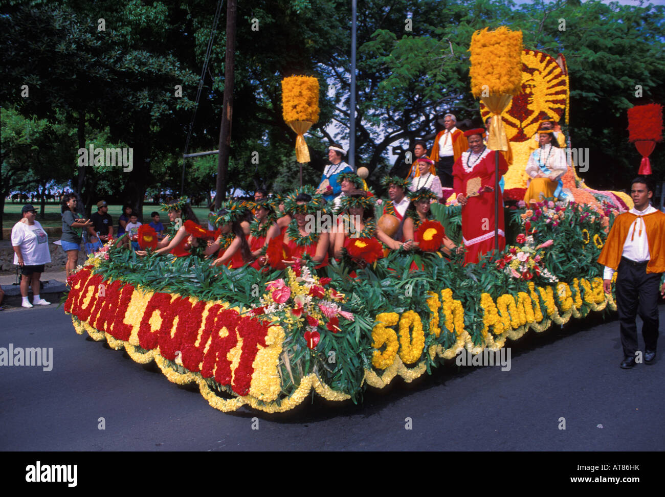 La Cour royale, Float Parade Festivals Aloha, Honolulu Banque D'Images