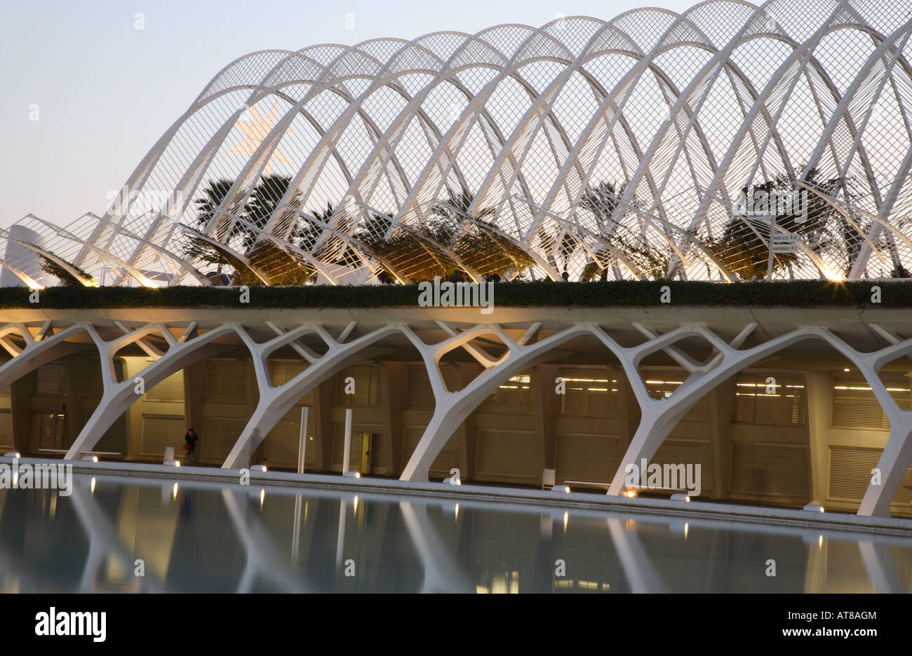 L'umbracle, les arts et Science City par Calatrava, Valencia, Espagne Banque D'Images