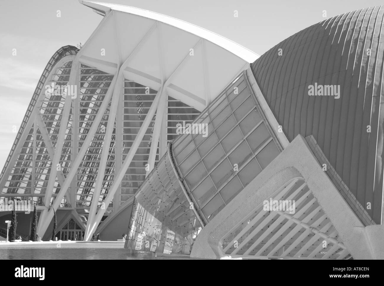 L'Hemisferic et Musée des sciences Principe Felipe, les arts et Science City par Calatrava, Valencia, Espagne Banque D'Images