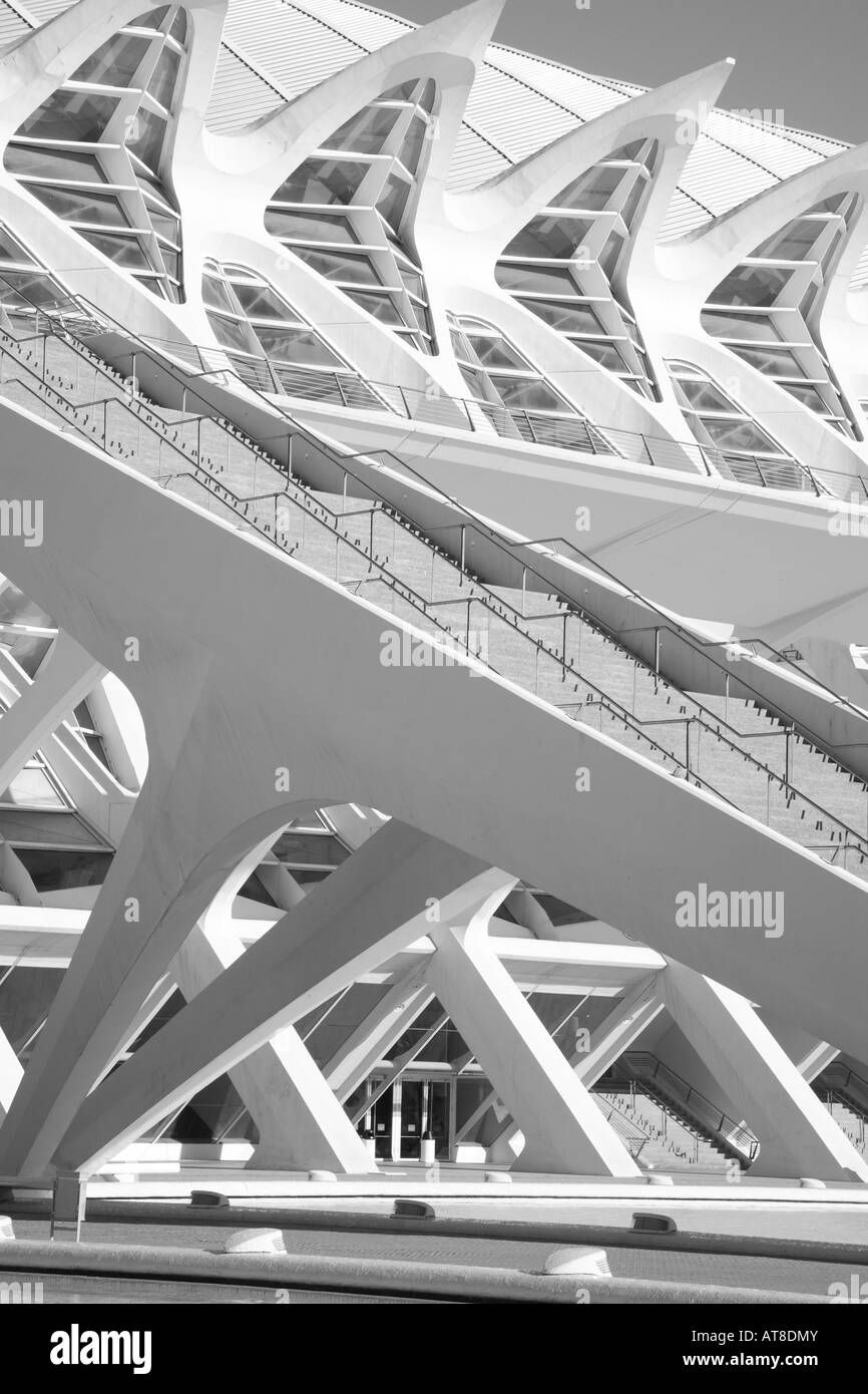 Musée des sciences Principe Felipe, les arts et Science City par Calatrava, Valencia, Espagne Banque D'Images