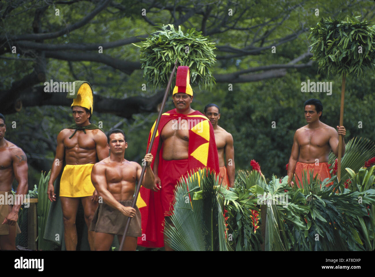 Kamehameha day parade float avec cour royale, Oahu Photo Stock Alamy