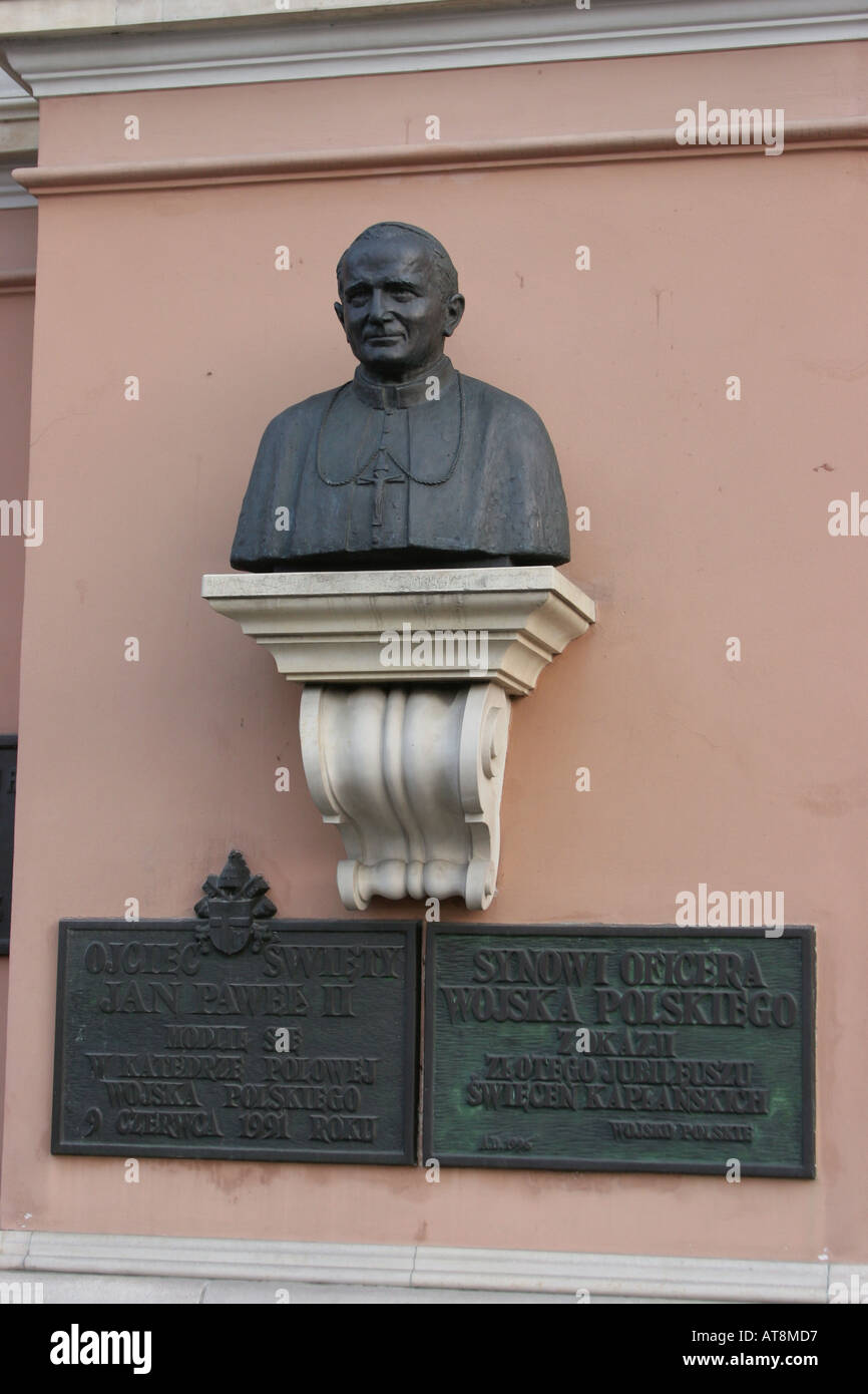 Statue du Pape Jean Paul II en Pologne Varsovie Banque D'Images