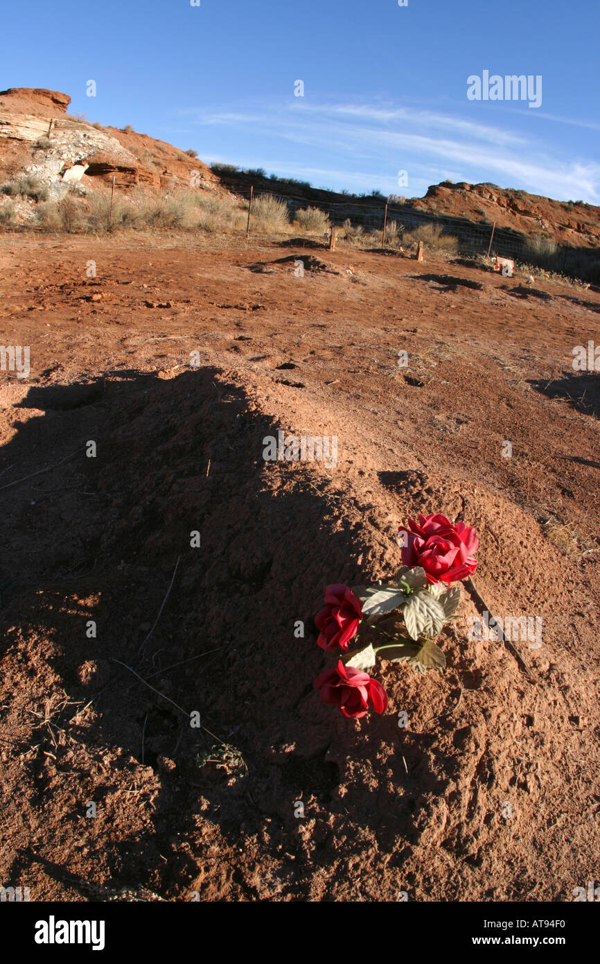 Tombe anonyme Cimetière Grafton ghost town Rockville Washington Utah Comté Banque D'Images